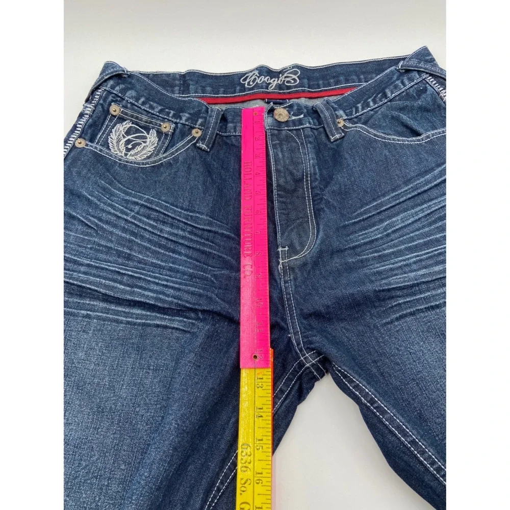 Coogi Jean Shorts Blue Baggy Denim Embroidered Y2K Hip Hop W36 Streetwear